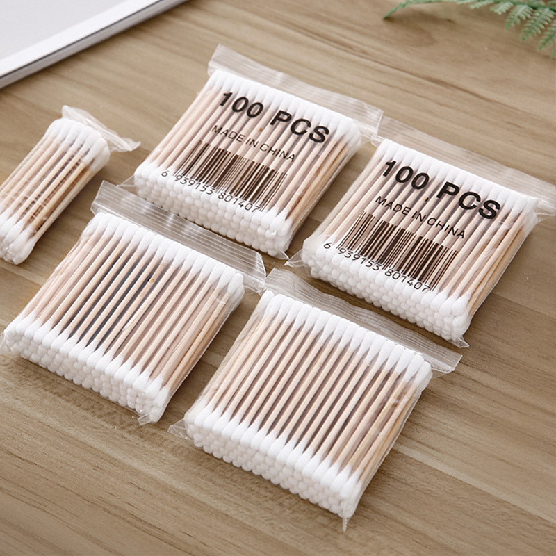 Disposable double head bamboo tampon stick