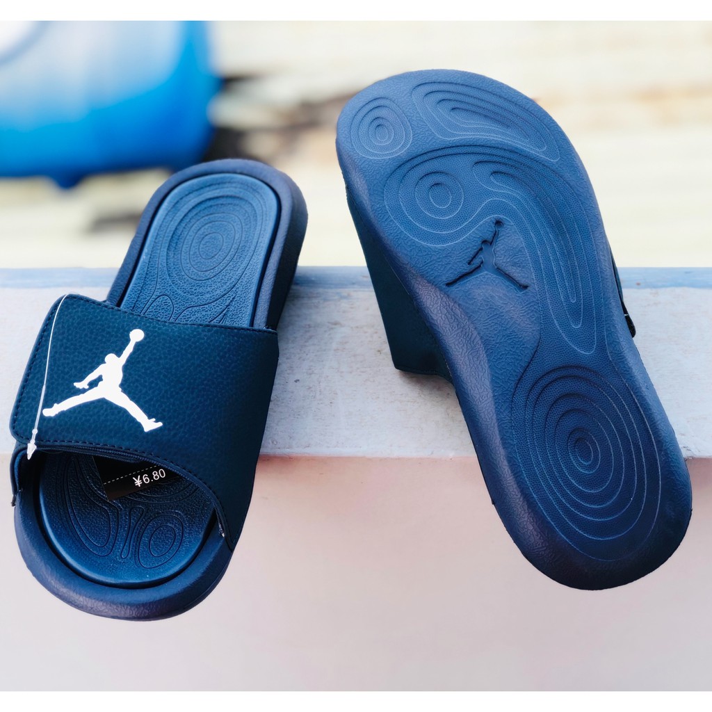 Dép quai ngang jordan jd6 ❤️FREESHIP + Hộp❤️ nam nữ màu full Xanh đen