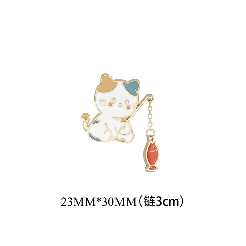 Huy Hiệu Cài Áo Hình Mèo Hoạt Hình Sáng Tạo Dễ Thương