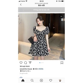 Đầm hoa cúc tay ngắn