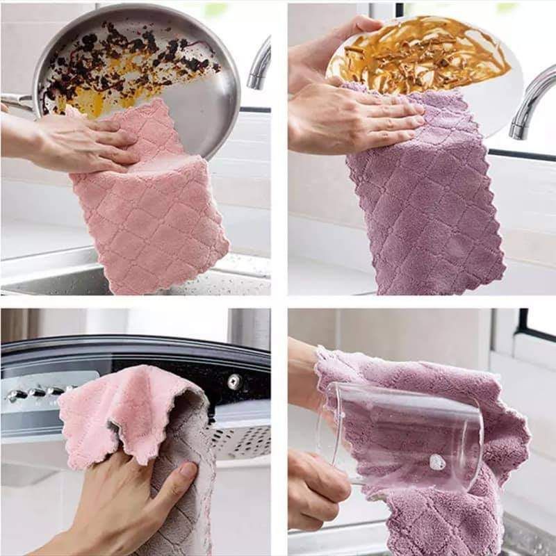 Set 10 khăn lau bếp 2 mặt đa năng siêu thấm