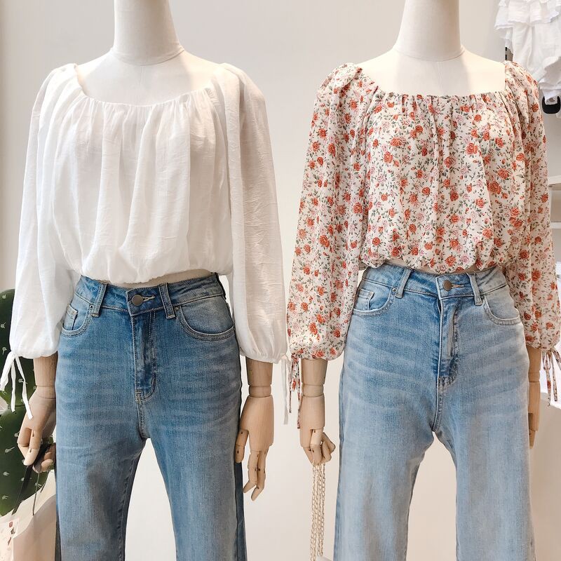 Áo kiểu cổ vuông nhún thun MIEU - HMR09
