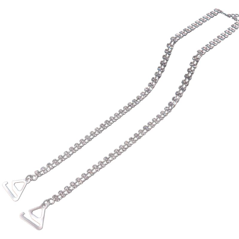 Dây áo ngực kim loại đính đá pha lê và ngọc trai vô hình cho nữ mặc đầm cưới dự tiệc