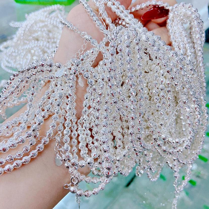 lắc tay bi , hạt đặc , sang lấp lánh  , đẹp sang chảnh - bạc chuẩn 100%