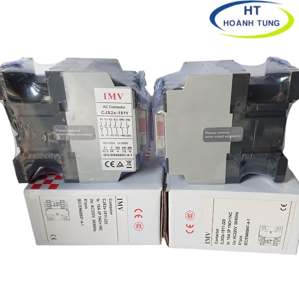 Khởi động từ 3 pha 18A  nguyên seal bộ tiếp điểm 1NO+1NC, contactor đóng mở điện điều khiển động cơ điện