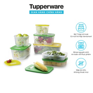 Bộ 7 hộp trữ mát có nút hô hấp Ventsmart TUPPERWARE bảo quản độ tươi ngon thực phẩm tiện dụng đa năng