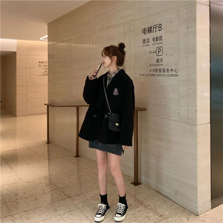 Áo Blazer New College Casual Students Loose Drape Long-sleeved Suit Jacket Women