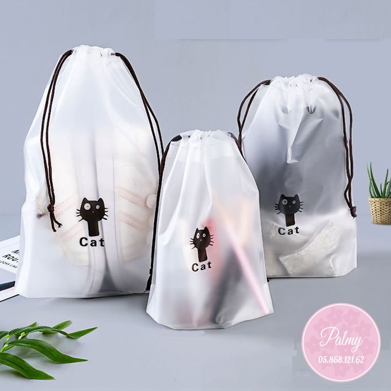 Túi đựng giày dép size to có dây rút hoạ tiết chống bụi bẩn tiện lợi trời mưa, du lịch - Palmy Shop
