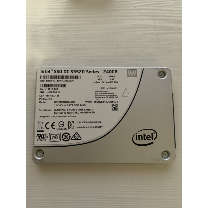 SSD intel Enterprise DC S3520 240GB