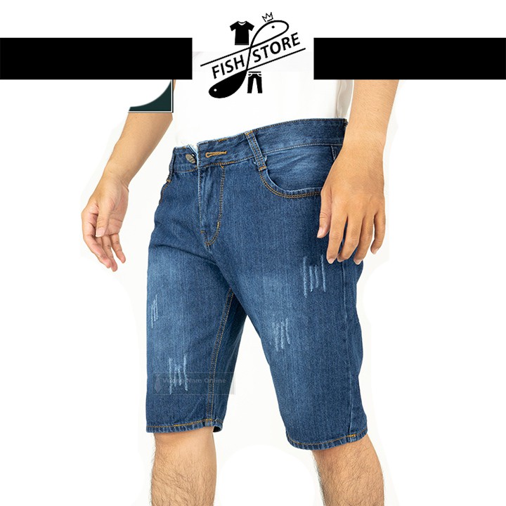 Quần short jean nam ngắn chất bò cao cấp rách xước FF57A