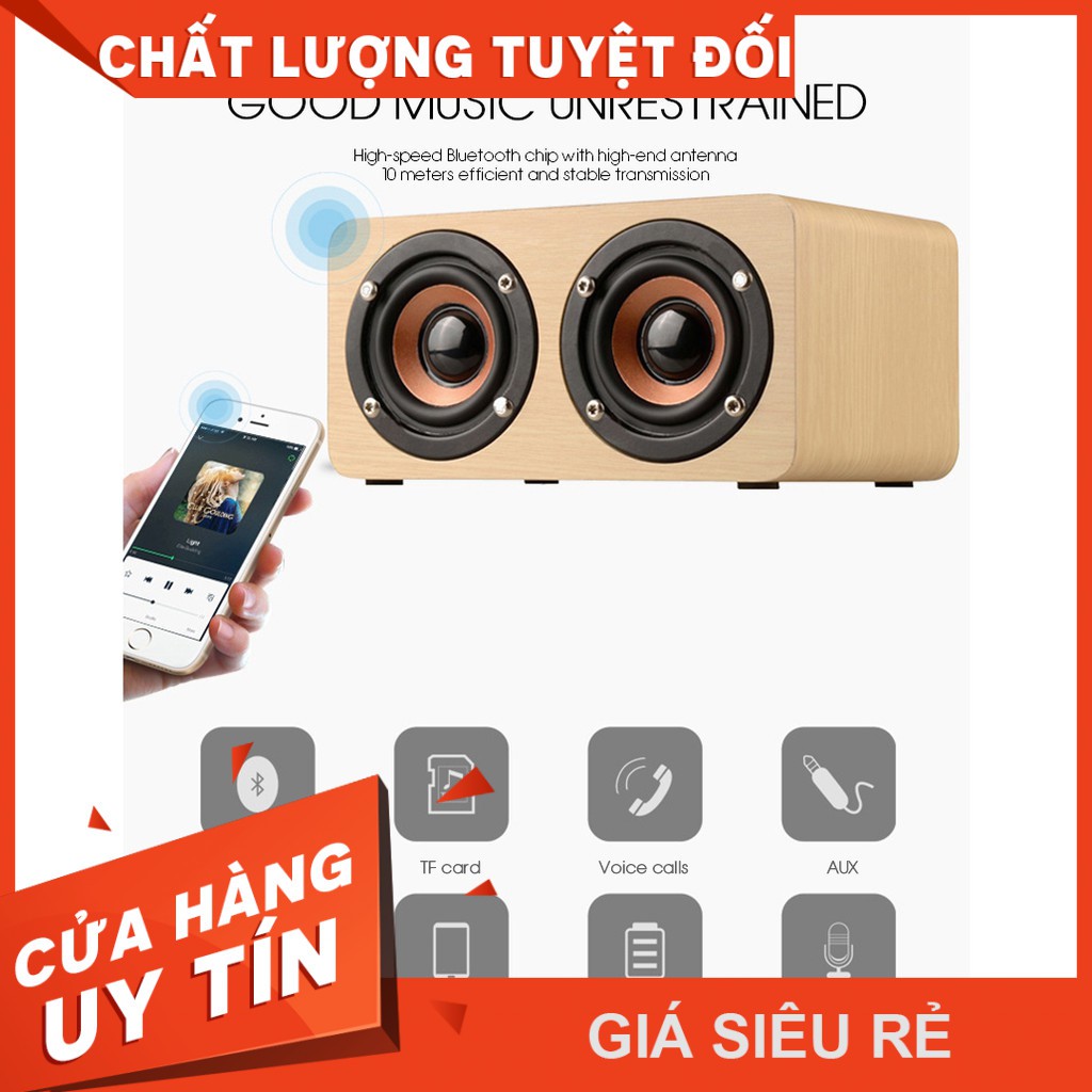 loa gỗ Bluetooth Super Bass vi tính âm thanh nổi HIFI Stereo Speaker PF96- Giá Siêu Rẻ - Siêu Chất