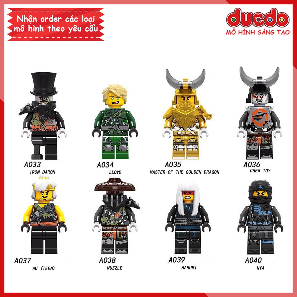 Minifigures các nhân vật Ninjago tuyệt đẹp - Đồ chơi Lắp ghép Xếp hình Mini Ninja LeLe A033 - A040