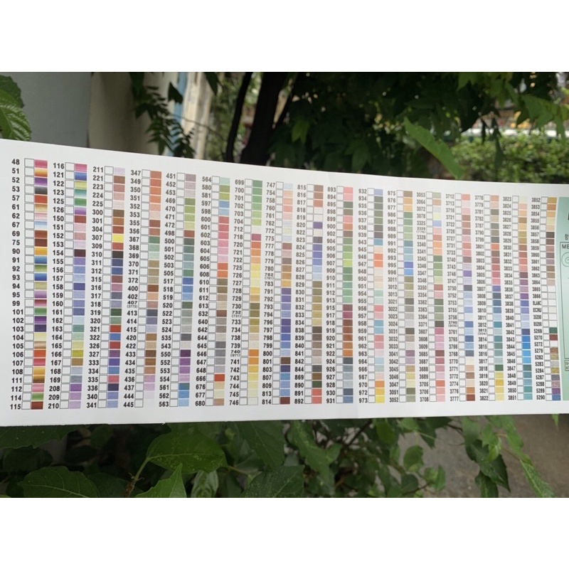 Bảng mã code chỉ thêu DMC