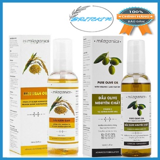 Dầu Dưỡng Da Chiết Xuất Cám Gạo & Olive Nguyên Chất Milaganics (Chai 100ml)