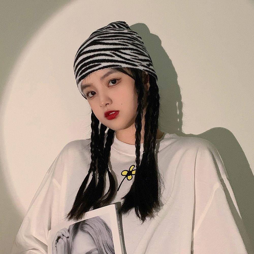 Mũ Len Họa Tiết Sọc Caro Đơn Giản Thời Trang Thu Đông Cho Nam Và Nữ