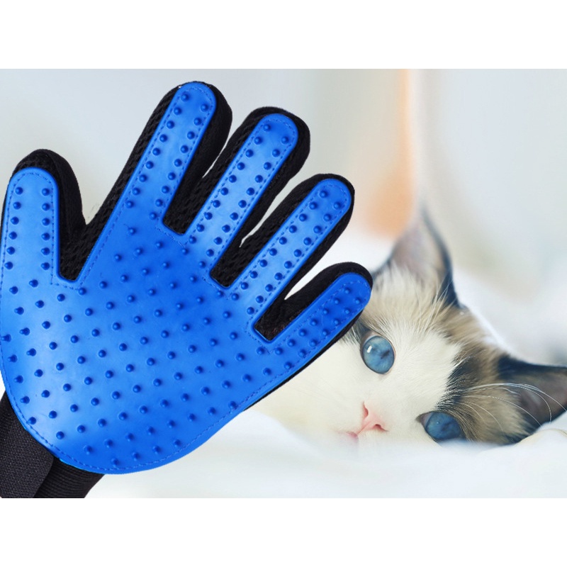 Găng tay chải lông cho chó mèo, găng tay lấy lông rụng thú cưng