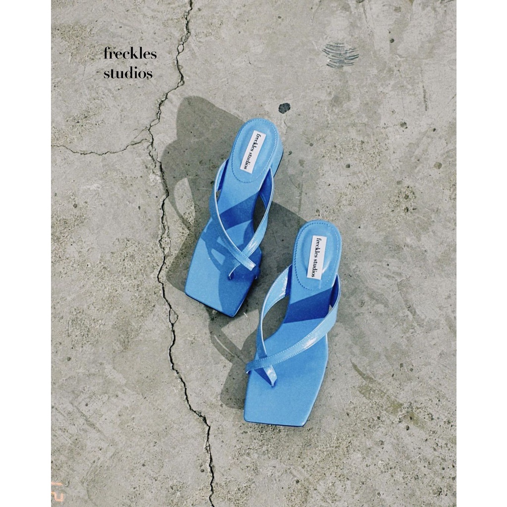 The Freckles Studios - Dép/guốc cao gót xỏ ngón đế vuông Blue Moon 5cm