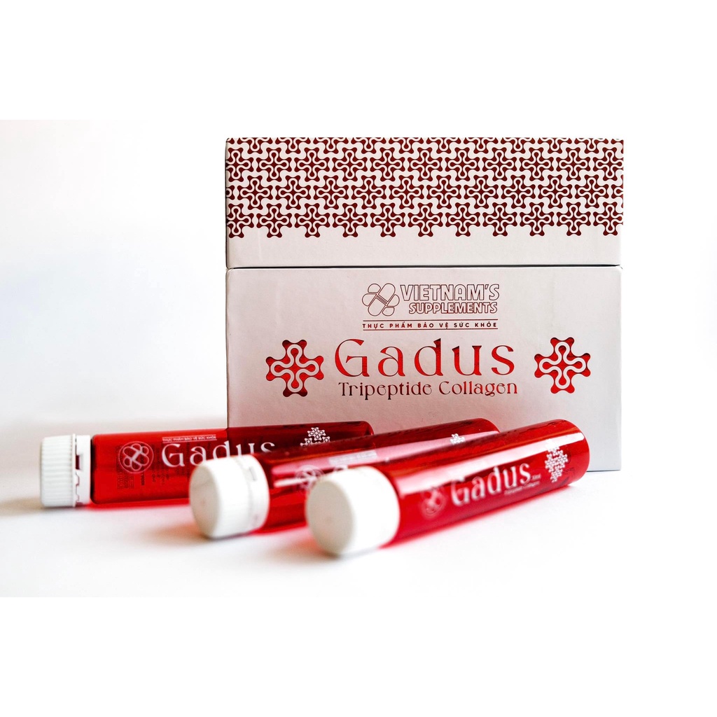 [Bạn mới nhập COSHBM -50% đơn 0Đ] Nước uống Gadus Tripeptide Collagen hỗ trợ đẹp da, ngăn ngừa lão hoá (Hộp 30 lọ)