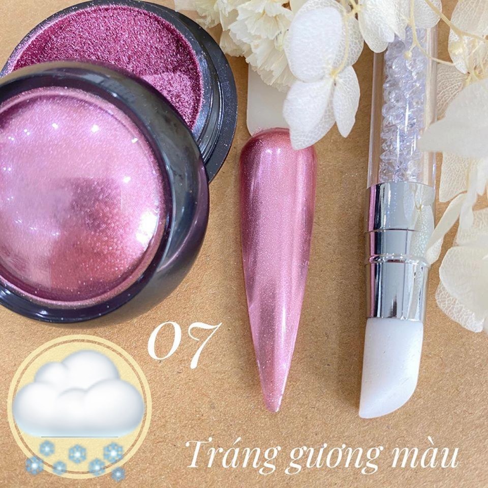 Bột tráng gương nail trang trí móng nhiều màu sắc
