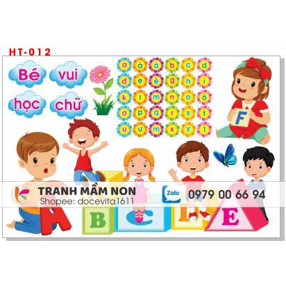 Decal mầm non- GÓC HỌC TẬP -2 khổ to 127x80