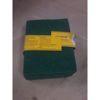 sét 10 miếng nhám xanh cọ xoong nồi loại to(15x18cm)