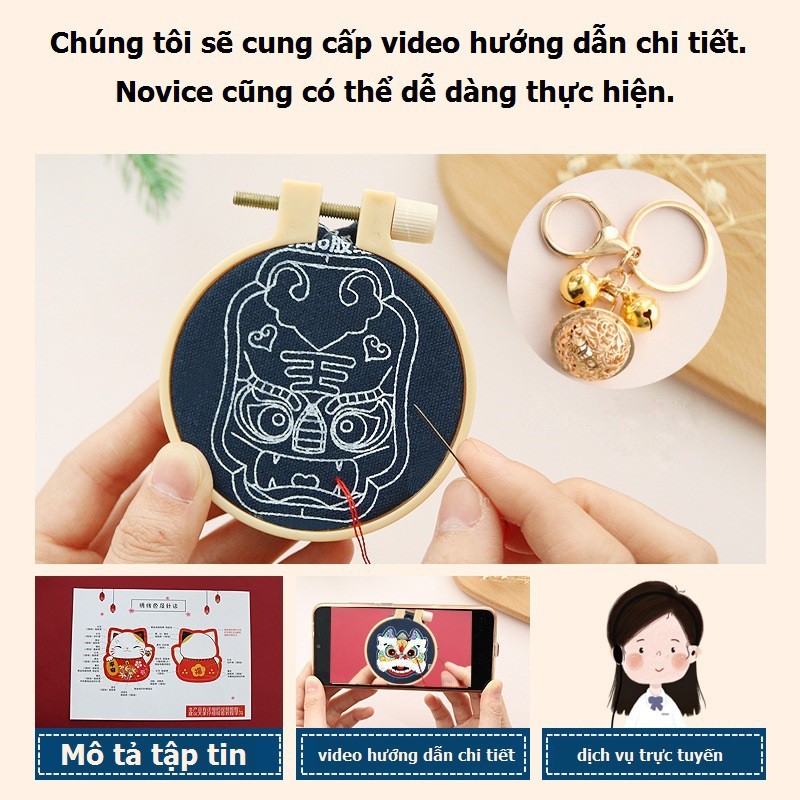 Thêu Handmade/Phụ Kiện/Móc khóa tự thêu đáng yêu dành cho cặp đôi