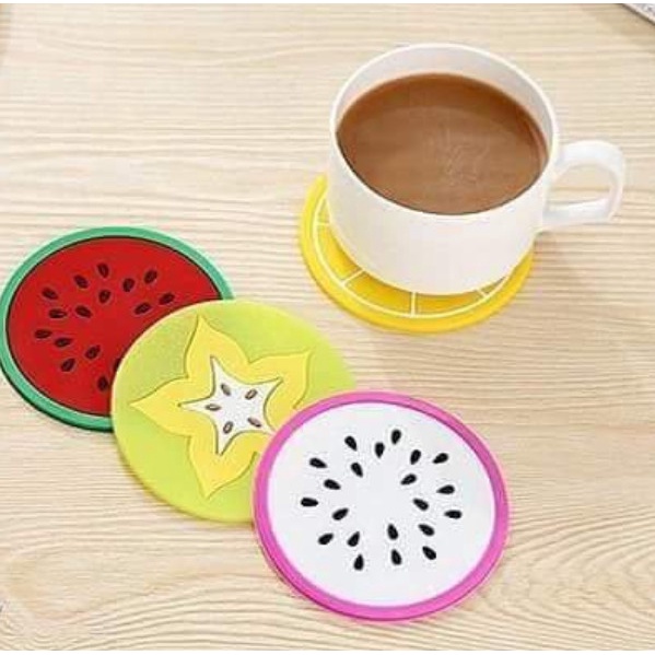 Dụng Cụ Lót Ly Silicon Nhựa Dẻo Hình Trái Cây