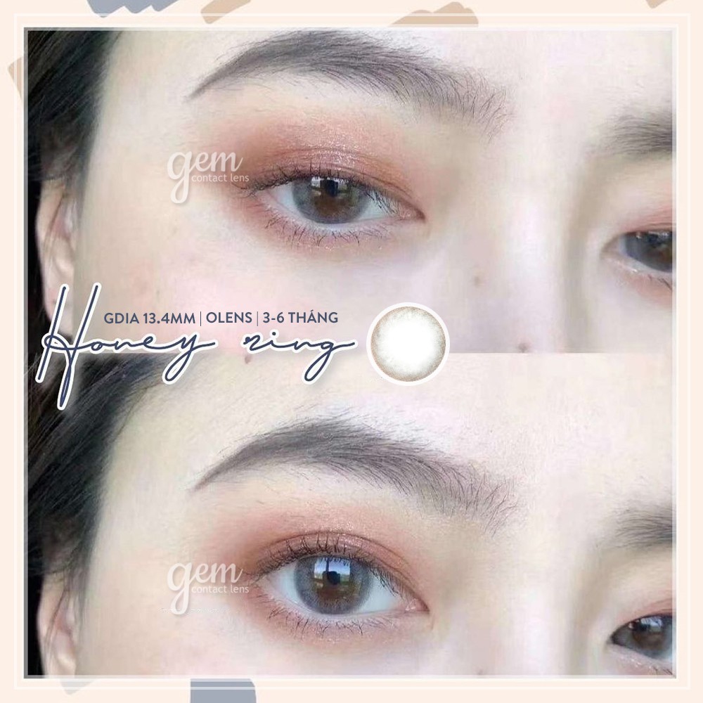 Áp Tròng Giãn Nhẹ HONEY RING GRAY Nội Địa Hàn OLENS HSD 3-6 Tháng Đủ Độ Có Lệch Lens Xám Tây Tự Nhiên Cho Mắt Nhạy Cảm