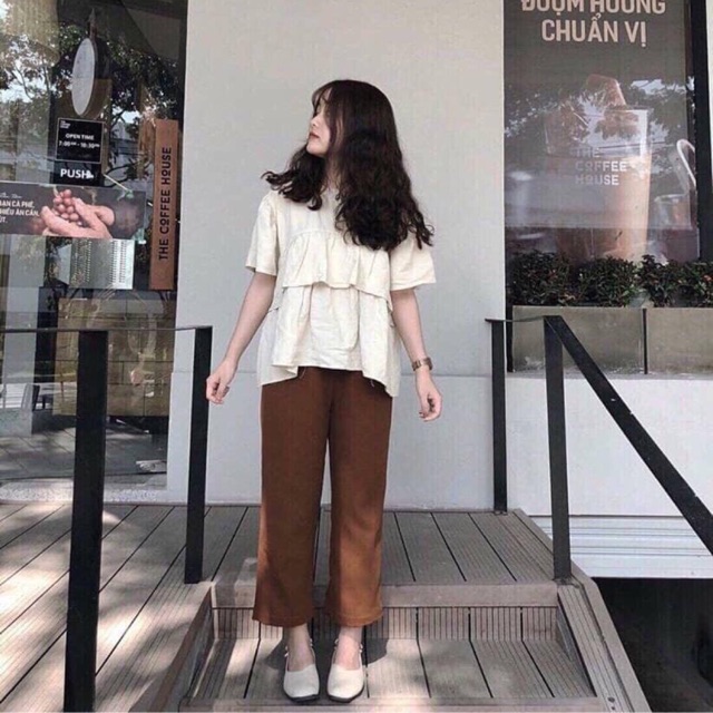 ( Ảnh thật khách chụp )Quần Thô Màu Nâu DÁNG RỘNG ĐÚNG CHẤT CLOTHING