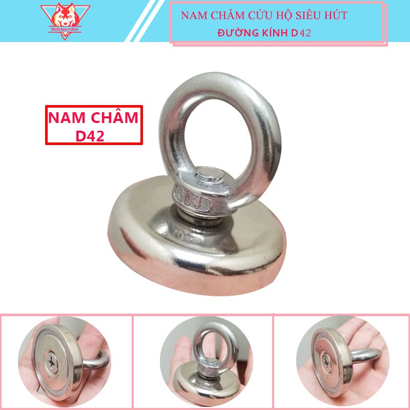 Nam châm cứu hộ khuyên tròn đa năng D20, D42, D48, D60 cực mạnh lên đến 130kg