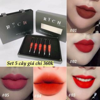 Rich Matte Liquid - Set full 5 màu son