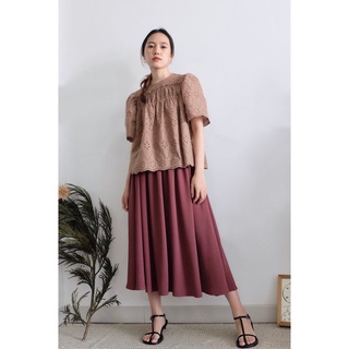 Chicka Chicka - Áo Lace midi top - Brown