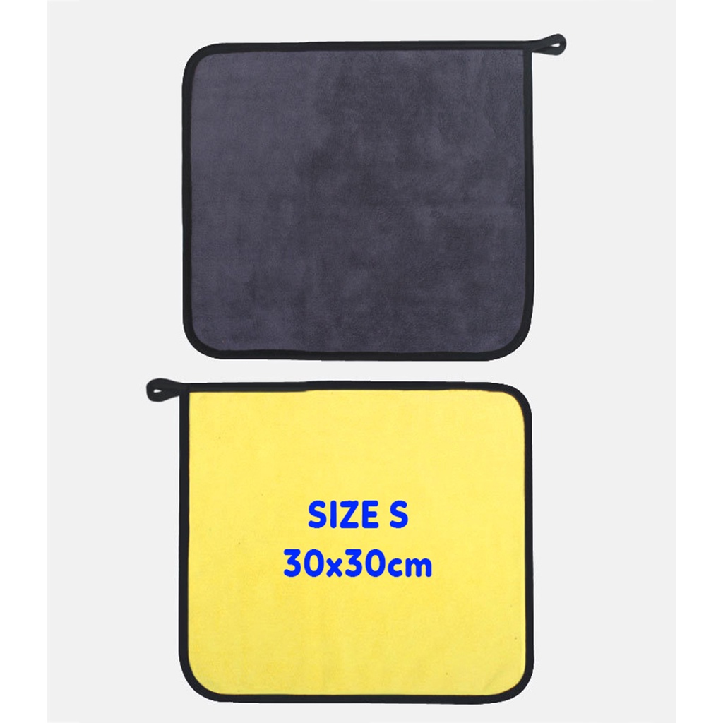 Khăn tắm cho chó mèo bằng vải Microfiber mặt vàng mặt xám, cỡ 30x30, 60x30cm