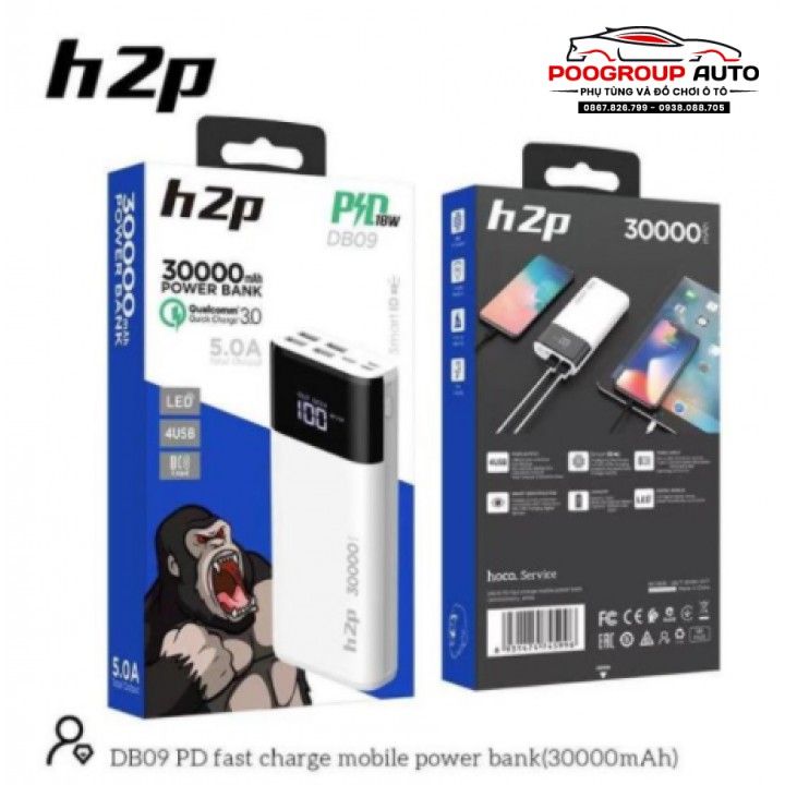 [ CHÍNH HÃNG HOCO ] Pin Sạc Dự Phòng 30000mAh Sạc Nhanh 18W DB09 Hỗ Trợ 4 Cổng USB OUT TYPE-C