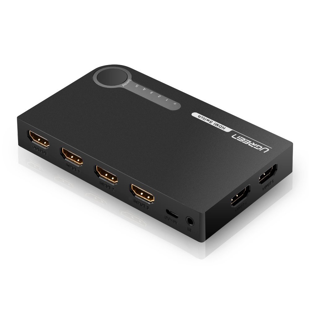 Bộ chuyển mạch HDMI 5 vào 1 ra hỗ trợ 3D full HD chính hãng Ugreen 40205