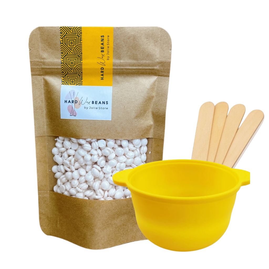 Combo triệt lông mini gồm sáp wax lông, sáp wax nóng hard wax beans và chén silicon chống dính