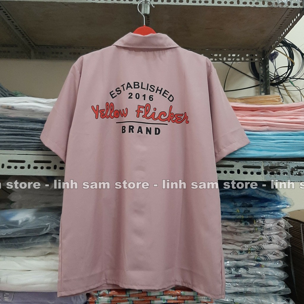 Áo sơ mi nữ SAM CLO cổ bẻ tay ngắn có túi dáng ulzzang freesize form rộng HÌNH YELLOW FLICKER BRAND | BigBuy360 - bigbuy360.vn