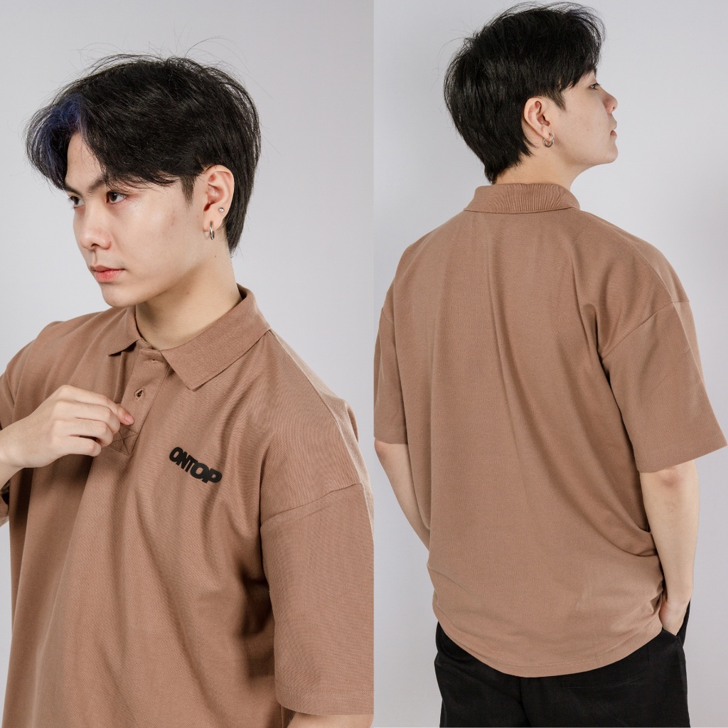 Áo polo form rộng nam nữ basic local brand ONTOP cotton co giãn 5 màu
