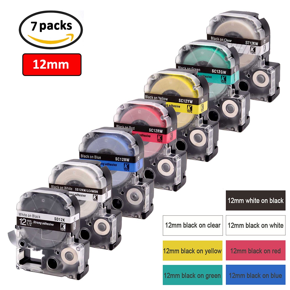 7 Gói 12MM ST12KW SS12KW SC12GW SC12YW SC12BW SC12RW SD12K SC12YW / LC4YBW Băng keo nhiều lớp cho má