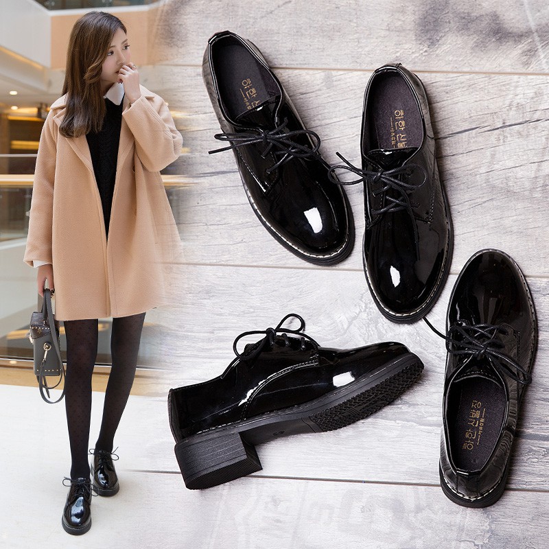 Giày oxford bằng da PU phong cách Hàn Quốc size 37/38 dành cho nữ