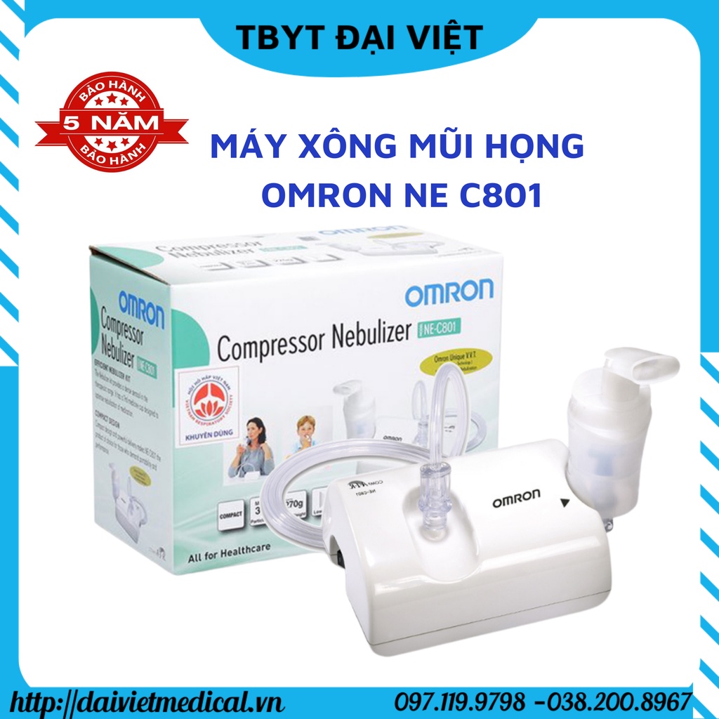 Máy xông mũi họng Omron NE-C801 bảo hành chính hãng 5 năm