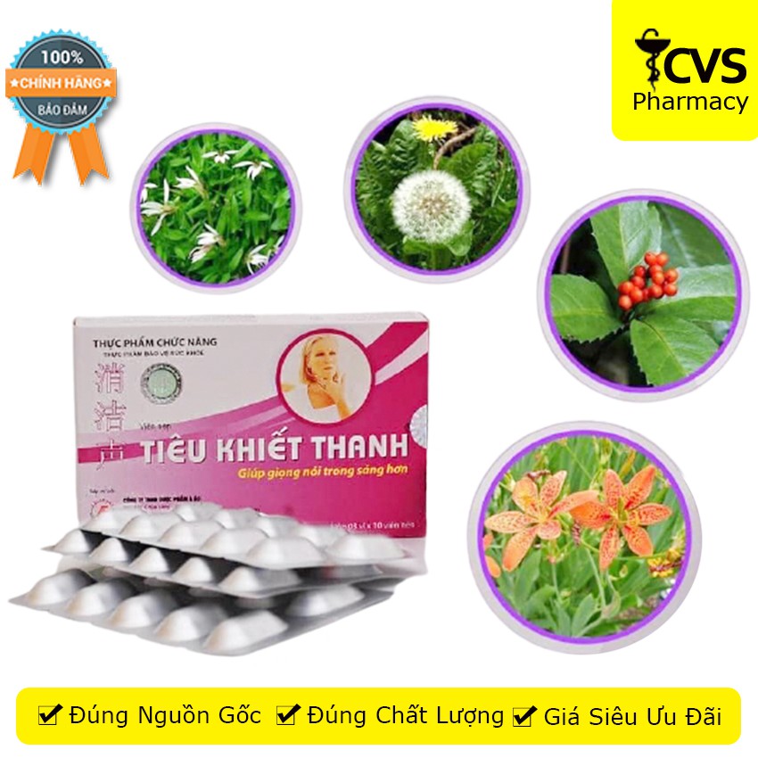 Tiêu Khiết Thanh - Hộp 30 viên uống giúp trong sáng giọng nói, tốt cho thanh quản - cvspharmacy