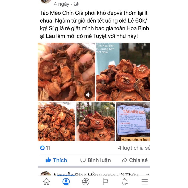 Táo Mèo Khô Tây Bắc (Loại 1- Đẹp Mới y hình)