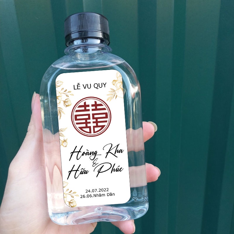 Decal dán chai nước - hình vòm