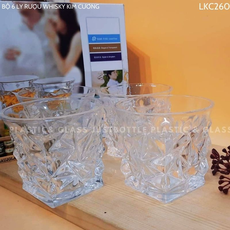 LY THỦY TINH VUÔNG KHÔNG CHÌ 260ML  FREESHIP  BỘ CỐC THỦY TINH 6 CÁI (CHIẾC) UỐNG NƯớC CAFE NHỎ ĐỘC LẠ ĐẸP