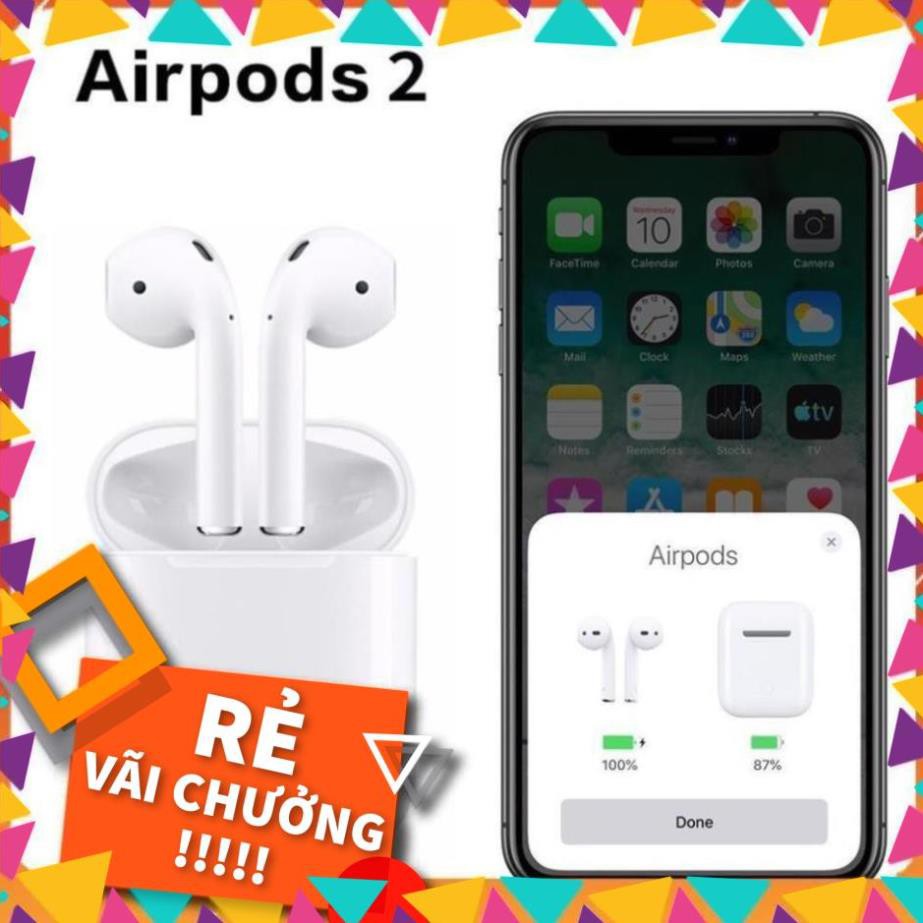 ( RẺ NHẤT VIỆT NAM) AirPods 2️⃣ (Đổi Tên - Định vị) Bản Cao Cấp ,Cảm Biến hồng ngoại , Share Audio, TẶNG BAO SILICON 🎧