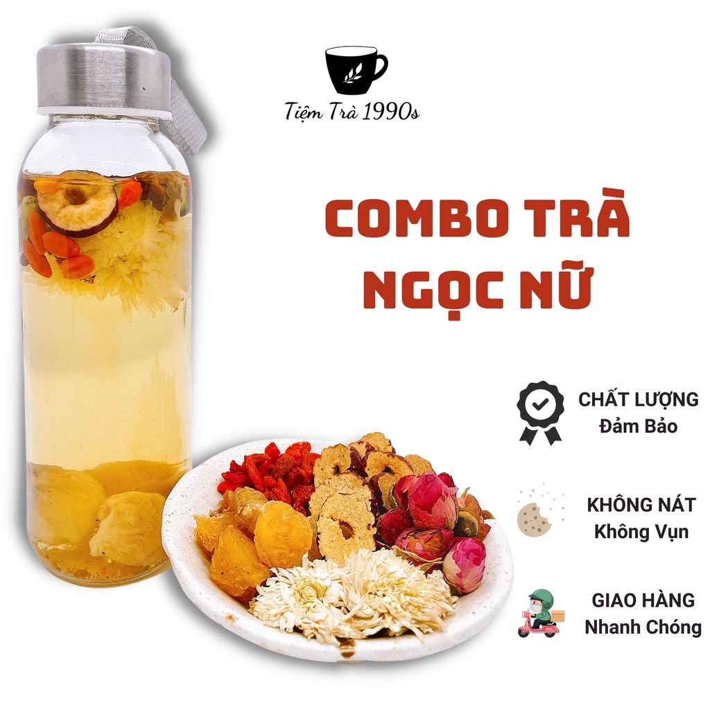 Combo trà ngọc nữ giảm đau kỳ kinh nguyệt, làm ấm bụng, đẹp da - Tiệm trà 1990s trà thảo mộc