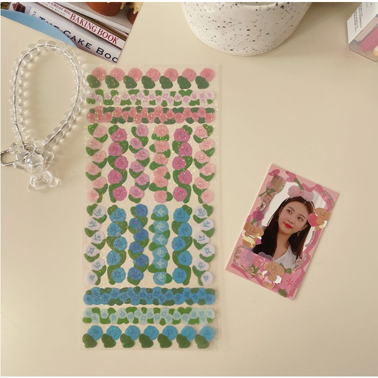 [Hàng mới về] Sticker dán Kim tuyến lấp lánh hoạt tiết Hoa lá nghệ thuật