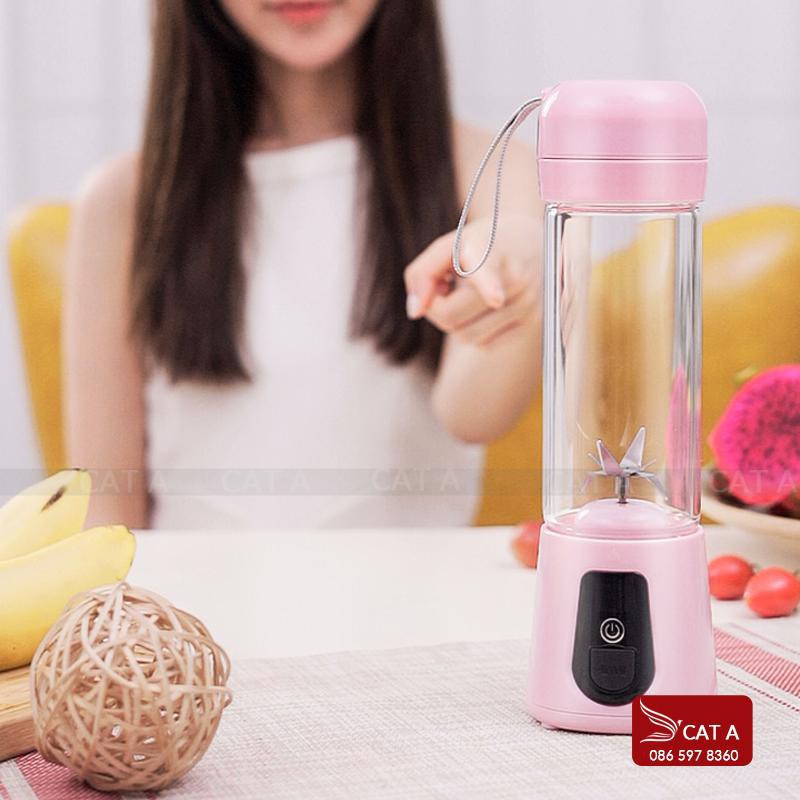 Máy xay sinh tố mini cầm tay Hiện Đại 420ml Cát Á - MDL-13BB6Y - dây cắm sạc USB tiện lợi