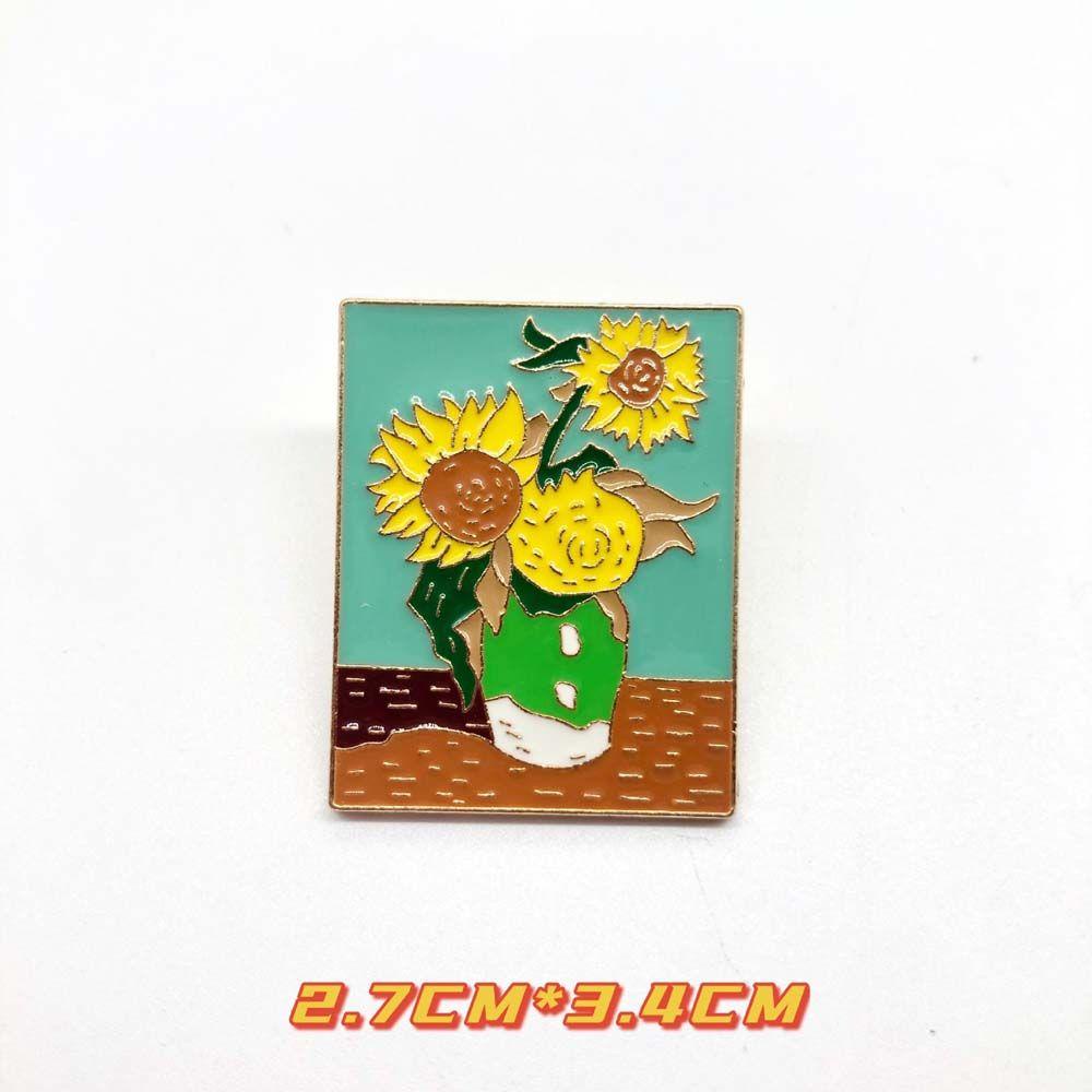 Ghim Cài Áo Hình Tranh Sơn Dầu Van Gogh Độc Đáo